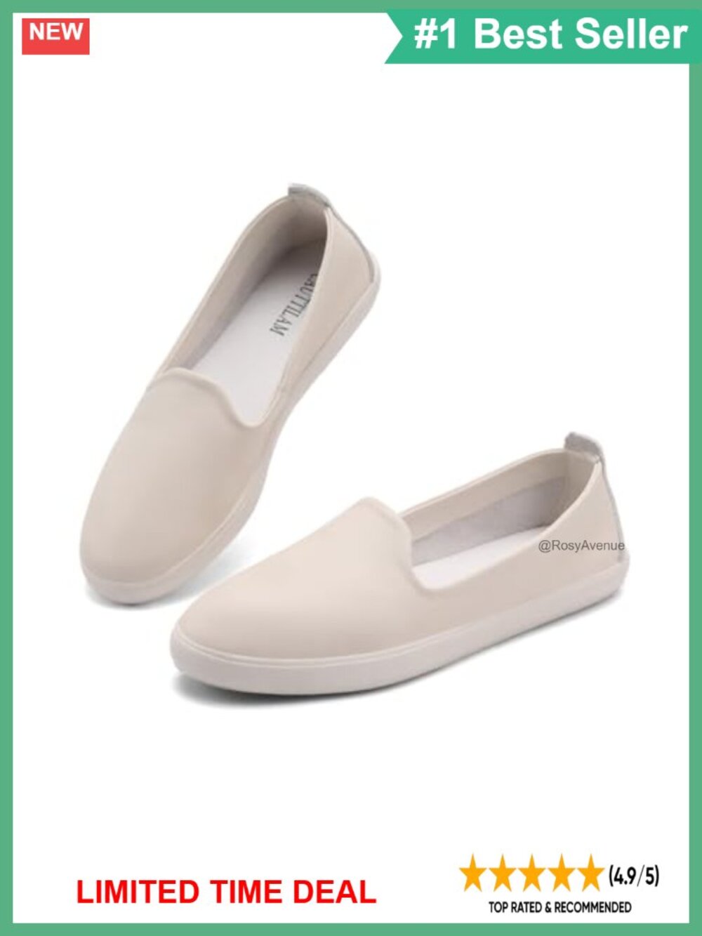 Genuine Leather Slip On Loafers Comfortable Walking Shoes Casual Flats